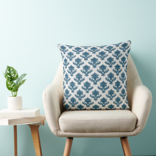 Franse Tapijt Blauw en Wit Kussen
