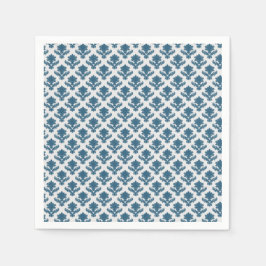 Franse Tapijt Blauwe en Witte Huwelijk Servet