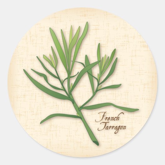Franse Tarragon Round Sticker (Voorkant)