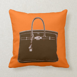 FRANSE TAS KUSSEN BRUIN/ORANJE