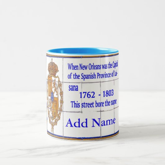 Franse Tegel Murals, voeg tekst toe Tweekleurige Koffiemok (Center)