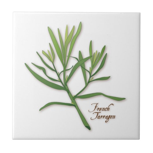 Franse Tegel Tarragon Herb Tegeltje (Voorkant)