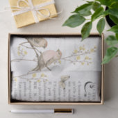 Franse tekst Redpoll Vogel Geel Bloem Decoupage Tissuepapier (Geschenk)