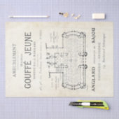 Franse teksttypografische kaart ontlepagina tissuepapier (Craft)