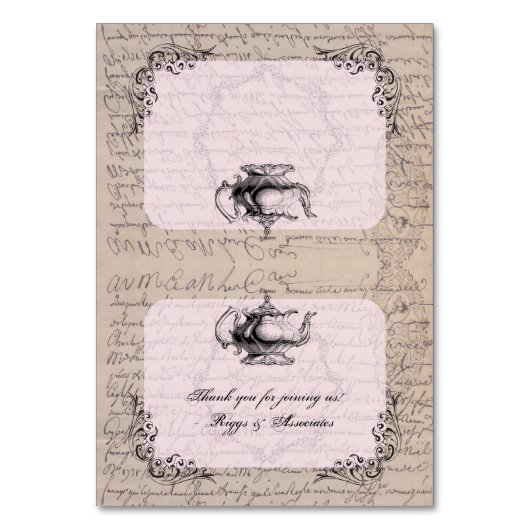 Franse theepot Place Card Kaart (Voorkant)