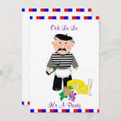 Franse themapartij kaas en wijn kaart (Voorkant / Achterkant)