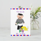 Franse themapartij kaas en wijn kaart (Staand voorkant)