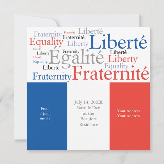 Franse themapartij met Franse vlag Kaart (Achterkant)