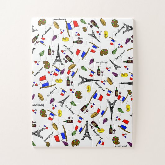 Franse thematische onmogelijke legpuzzel (Verticaal)