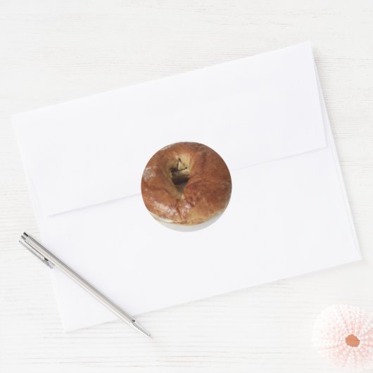 Franse toast bagel ronde sticker (Envelop)