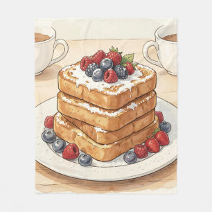 Franse Toast Besjestapel Ontbijt Fleece Deken