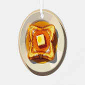 Franse toast, boter en siroop Ontbijt Kerstmis Metalen Ornament (Voorkant links)