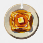 Franse toast, boter en siroop Ontbijt Kerstmis Metalen Ornament (Voorkant)