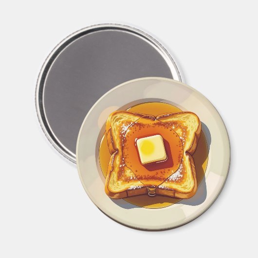 Franse toast, boter en siroop ontbijt magneet (Voorkant / Achterkant)