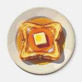 Franse toast, boter en siroop ontbijt magneet (Voorkant)