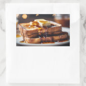 Franse Toast Met Boter & Stroop Rechthoekige Sticker (Tas)