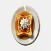 Franse toast, poedersuiker, siroop Kerstmis Metalen Ornament (Voorkant links)
