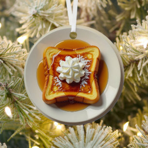 Franse toast, poedersuiker, siroop Kerstmis Metalen Ornament