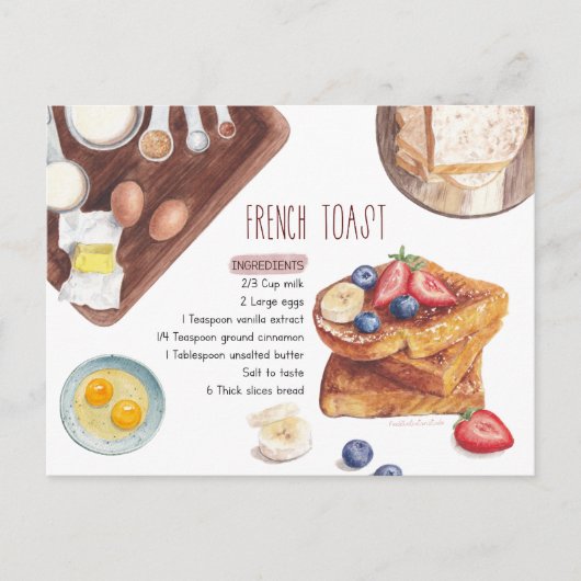 Franse toast Recipe-kaart Briefkaart (Voorkant)