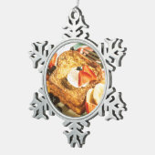 Franse Toast Tin Sneeuwvlok Ornament (Rechts)