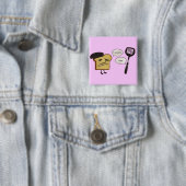Franse Toast vs. Spatula Vierkante Button 5,1 Cm (In situ)