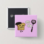 Franse Toast vs. Spatula Vierkante Button 5,1 Cm (Voorkant /achterkant)