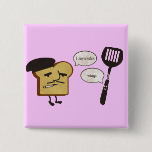Franse Toast vs. Spatula Vierkante Button 5,1 Cm