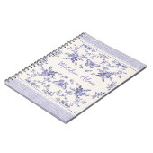 Franse Toile Aangepaste Naam Spiral Foto Notitiebo Notitieboek (Linkerzijde)