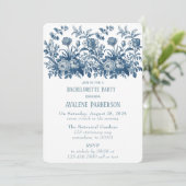  Franse Toile Bloemen Foto Bachelorette Kaart (Staand voorkant)