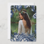  Franse Toile Bloemen Foto Bachelorette Kaart (Achterkant)