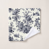 Franse Toile Bloemen Patroon Bad Handdoek (Wasdoekje)