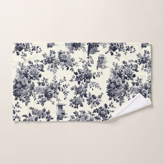 Franse Toile Bloemen Patroon Bad Handdoek (Handdoek)