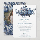  Franse Toile Bloemen Trouwdouche Foto Kaart (Voorkant / Achterkant)