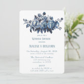  Franse Toile Bloemen Trouwdouche Foto Kaart (Staand voorkant)