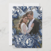  Franse Toile Bloemen Trouwdouche Foto Kaart (Achterkant)