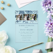  Franse Toile Bloemen Trouwfoto Acryl Uitnodigingen (Insitu (Huwelijk))