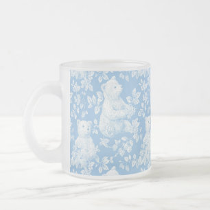 Franse Toile Bloemrijke Beer Baby Shower Matglas Koffiemok