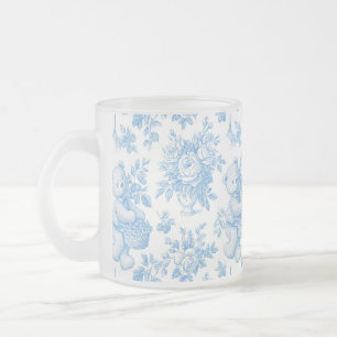 Franse Toile Bloemrijke Beer Baby Shower Matglas Koffiemok