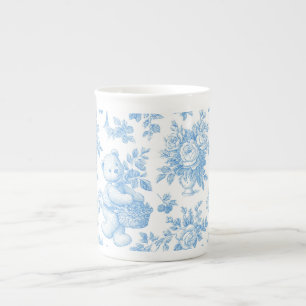 Franse Toile Bloemrijke Beer Baby Shower Porselein Kop