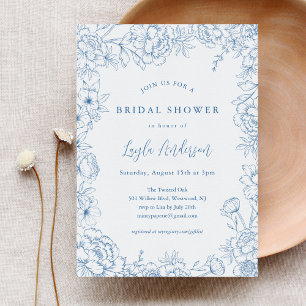 FRANSE TOILE Bruids Douche Uitnodiging