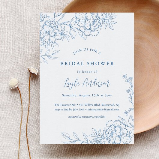 FRANSE TOILE Bruids Douche Uitnodiging