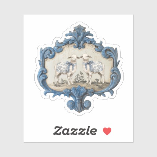 Franse Toile | Chinoiserie Nativity Sheep Sticker (Vel)