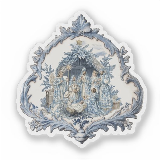  Franse Toile | Chinoiserie Nativity Sticker (Voorkant)
