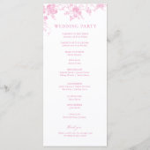 Franse Toile Classic Roze Bloemen Huwelijk Programmakaart (Achterkant)
