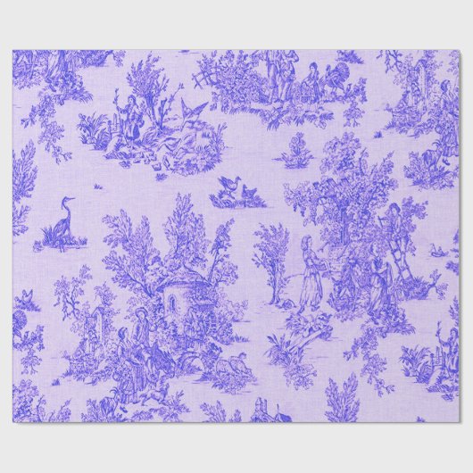 Franse toile de jouy blauw en wit decoupage cadeaupapier (Vlak)