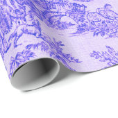 Franse toile de jouy blauw en wit decoupage cadeaupapier (Rol Hoek)