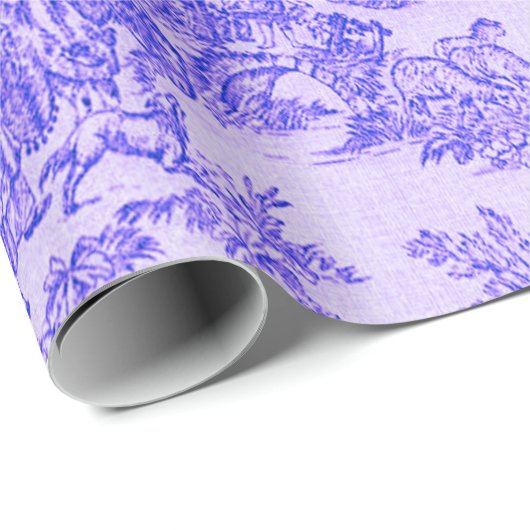 Franse toile de jouy blauw en wit decoupage cadeaupapier (Rol Hoek)