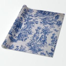 Franse toile de jouy blauw en wit decoupage cadeaupapier