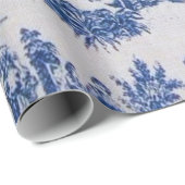 Franse toile de jouy blauw en wit decoupage cadeaupapier (Rol Hoek)