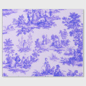 Franse toile de jouy blauw en wit decoupage cadeaupapier (Vlak)